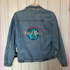 Vintage Hard Rock Cafe Light Blue Denim Jacket